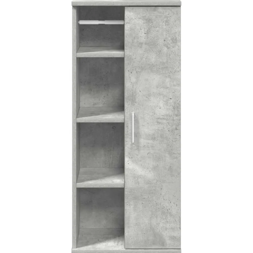 Kylpyhuonekaappi rullatelineellä Betoninharmaa 39x22x90 cm (58527)*FinePRICE