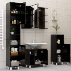 Outlet Kylpyhuonekaappi 30x30x95 cm lastulevy eri värejä Kylpyhuoneen Kaapit