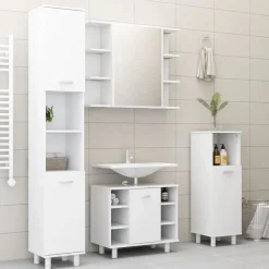 Outlet Kylpyhuonekaappi 30x30x95 cm lastulevy eri värejä Kylpyhuoneen Kaapit