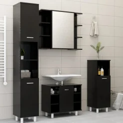 Outlet Kylpyhuonekaappi 30x30x95 cm lastulevy eri värejä Kylpyhuoneen Kaapit