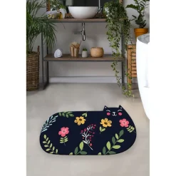 Discount Kylpyhuonematto Cattest, musta Kylpyhuonetekstiilit