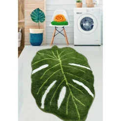 Kylpyhuonematto Frunze, 80x120cm, vihreä*Linento Outlet