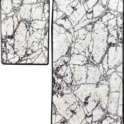 New Kylpyhuonemattosetti Marble, 2kpl, valkoinen Kylpyhuonetekstiilit