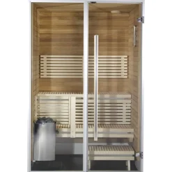 Kylpyhuonesauna Sirius Formula 1100x1140 mm eri materiaaleja*Harvia