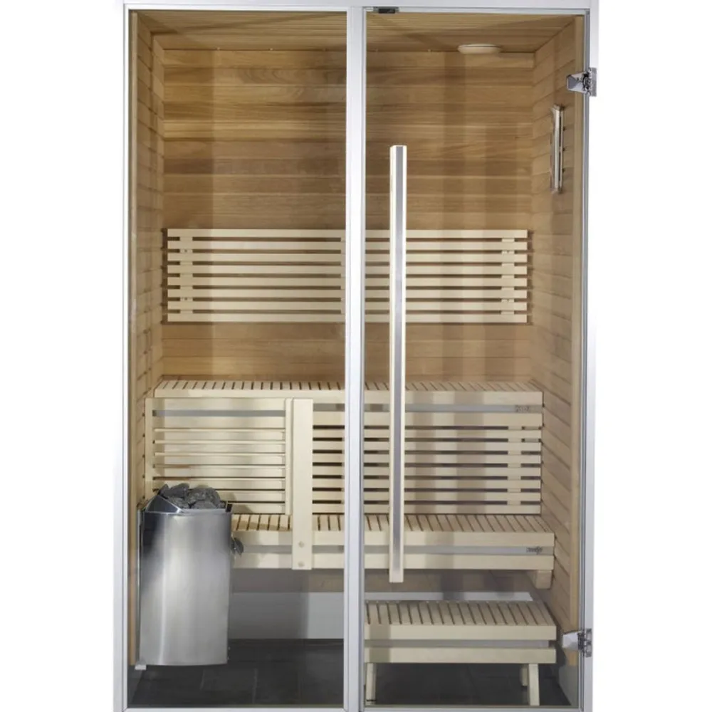 Hot Kylpyhuonesauna Sirius Formula 1400x1240mm eri materiaaleja lämpökäsitelty panelointi Saunat