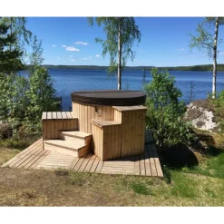Kylpytynnyri kaasukamiinalla City-Palju Arctic 4-6 hlöä 1200l brown/dark grey*SpaDealers Clearance