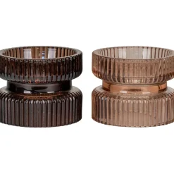 Clearance Kynttilänjalka/tuikkukuppi , ø9x7cm, 2kpl, meripihka/ruskea Lyhdyt