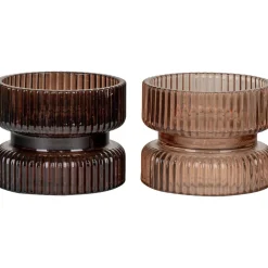 Clearance Kynttilänjalka/tuikkukuppi , ø9x7cm, 2kpl, meripihka/ruskea Lyhdyt