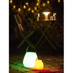 Ladattava LED-lyhty Derry, ulkokäyttöön, ø21cm, RGB, IP44, 3.7V, 1500mAh, valkoinen*House Nordic Hot