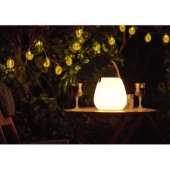 Ladattava LED-lyhty Derry, ulkokäyttöön, ø21cm, RGB, IP44, 3.7V, 1500mAh, valkoinen*House Nordic Hot
