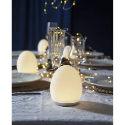 Outlet Ladattava LED-pöytävalaisin Oval Ø92x110 mm valkoinen Pöytävalaisimet