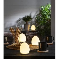 Outlet Ladattava LED-pöytävalaisin Oval Ø92x110 mm valkoinen Pöytävalaisimet