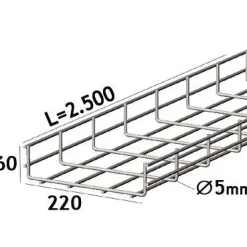Outlet Lankahylly sähkö Zn 2.5m 422/60/5mm Kaapelihyllyt