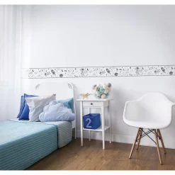 Lastenhuoneen boordi Kids Walls 45851, vinyylipinta, 0.18x5m, avaruus, harmaa*Tapetit.fi Outlet