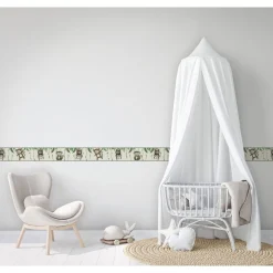 Lastenhuoneen boordi Kids Walls 45853, vinyylipinta, 0.18x5m, viidakko, ruskea*Tapetit.fi Discount
