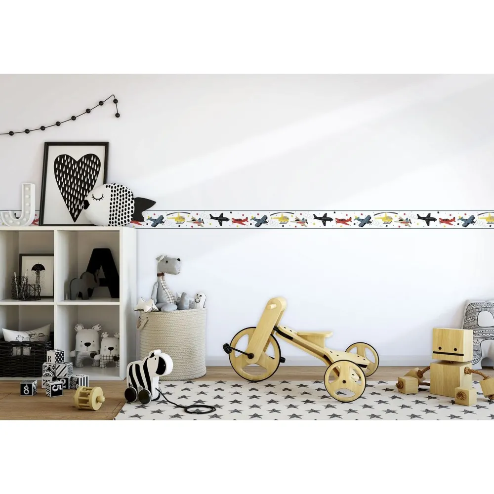 Lastenhuoneen boordi Kids Walls 45820, vinyylipinta, 0.18x5m, monivärinen*Tapetit.fi Clearance