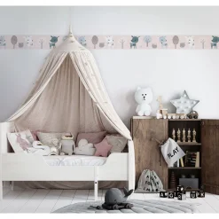 Lastenhuoneen boordi Kids Walls 45837, vinyylipinta, 0.18x5m, vaaleanpunainen*Tapetit.fi Best