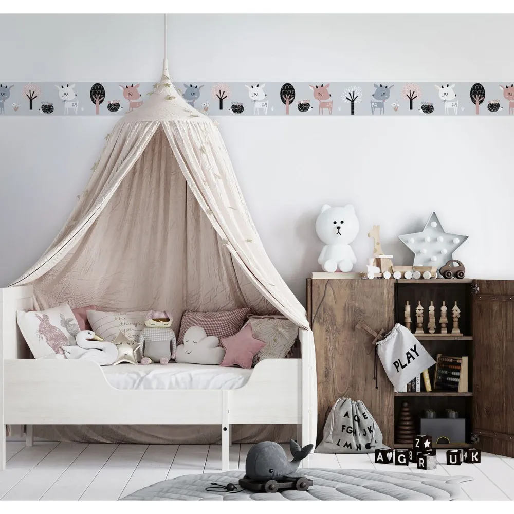 Lastenhuoneen boordi Kids Walls 45832, vinyylipinta, 0.18x5m, sininen.*Tapetit.fi Discount