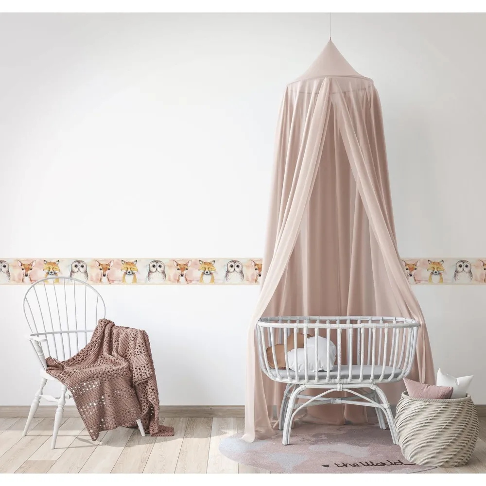 Lastenhuoneen boordi Kids Walls 45890, vinyylipinta, 0.18x5m, vaaleanpunainen Tapettiboordit
