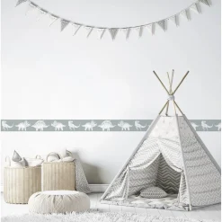 Online Lastenhuoneen boordi Kids Walls 45806, vinyylipinta, 0.18x5m, eläin, vihreä Tapettiboordit