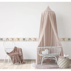 Lastenhuoneen boordi Kids Walls 45889, vinyylipinta, 0.18x5m, vaaleanpunainen Tapettiboordit