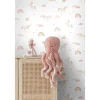 New Lastenhuoneen tapetti To The Moon And Back 139581, non-woven, eläin, vaaleanpunainen Lastenhuoneen Tapetit