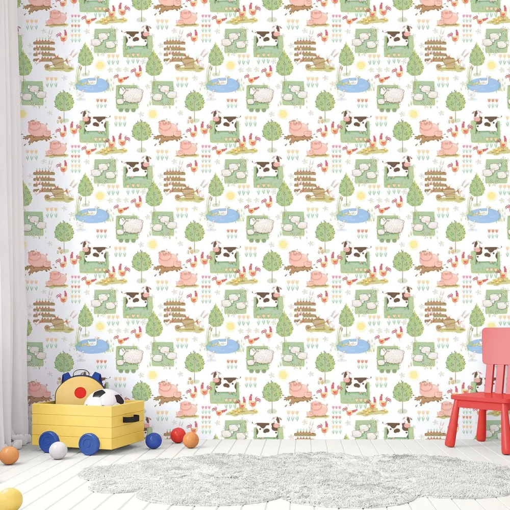 Hot Lastenhuoneen tapetti Tiny Tots 2 G78374-77, eläin Lastenhuoneen Tapetit