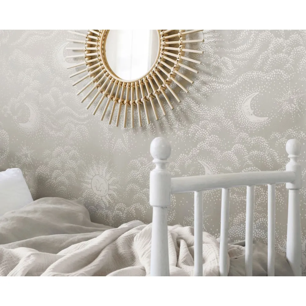 New Lastenhuoneen tapetti Happy Cloud, pilvi, harmaa/beige Lastenhuoneen Tapetit