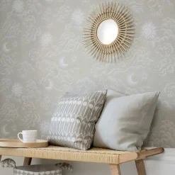 New Lastenhuoneen tapetti Happy Cloud, pilvi, harmaa/beige Lastenhuoneen Tapetit