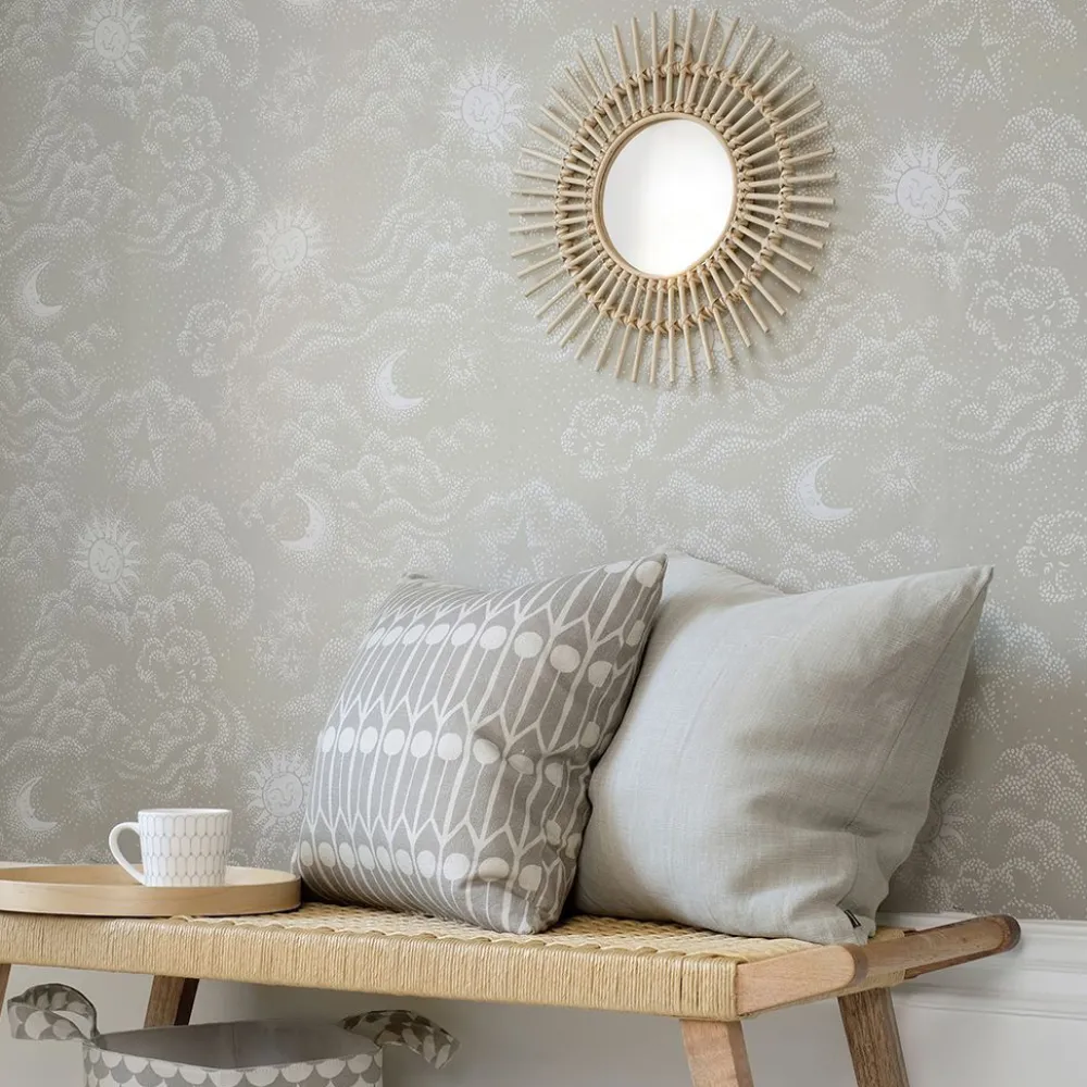 New Lastenhuoneen tapetti Happy Cloud, pilvi, harmaa/beige Lastenhuoneen Tapetit