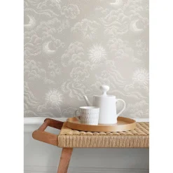 New Lastenhuoneen tapetti Happy Cloud, pilvi, harmaa/beige Lastenhuoneen Tapetit