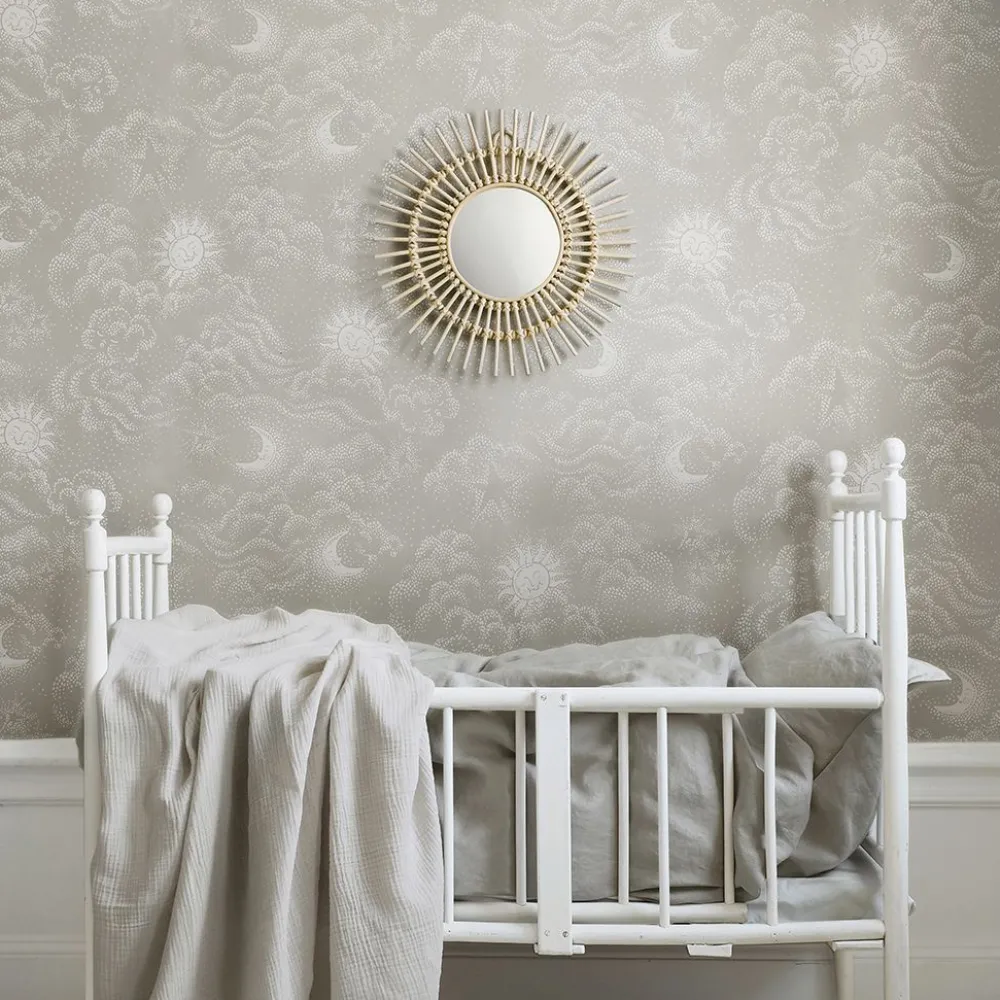 New Lastenhuoneen tapetti Happy Cloud, pilvi, harmaa/beige Lastenhuoneen Tapetit