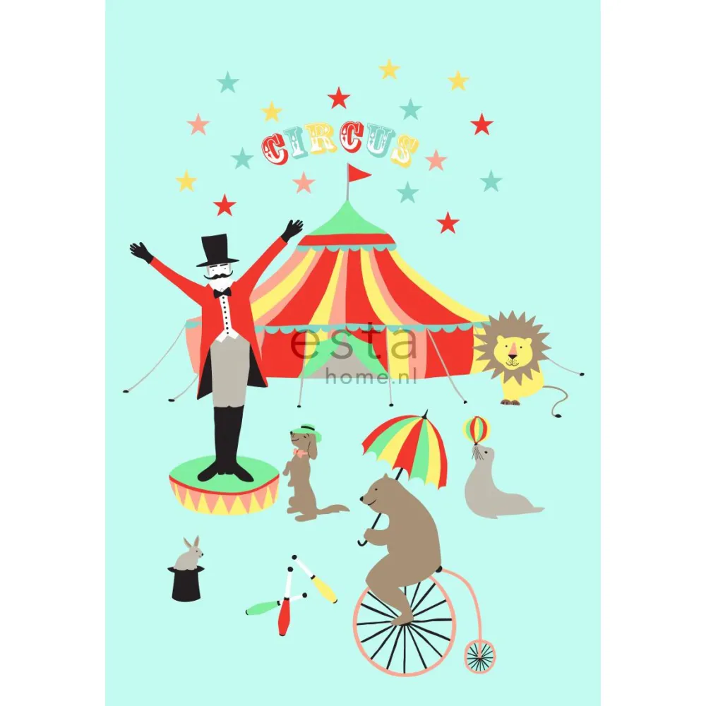 Lastenhuoneen tapetti PhotowallXL Circus 158703 1860x2790 mm*Esta New
