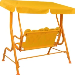 Lasten keinupenkki keltainen 115x75x110 cm kangas*FinePRICE Discount