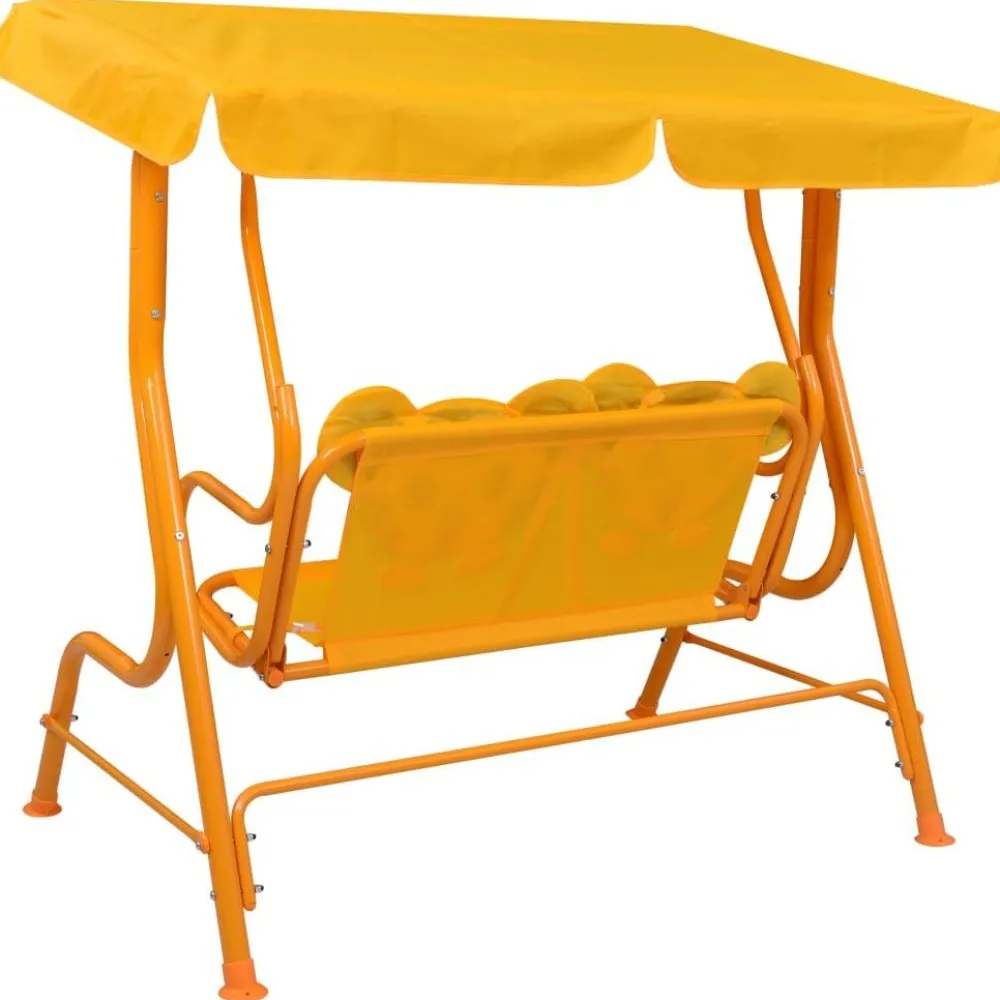 Lasten keinupenkki keltainen 115x75x110 cm kangas*FinePRICE Discount