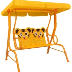 Lasten keinupenkki keltainen 115x75x110 cm kangas*FinePRICE Discount