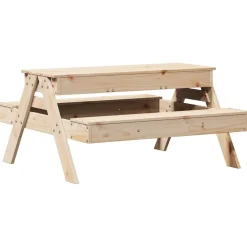 Lasten piknikpöytä hiekkalaatikolla, täysi puu, eri värejä (33987)*FinePRICE Outlet