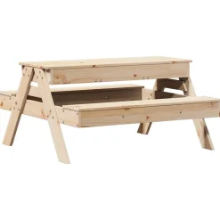 Lasten piknikpöytä hiekkalaatikolla, täysi puu, eri värejä (33987)*FinePRICE Outlet