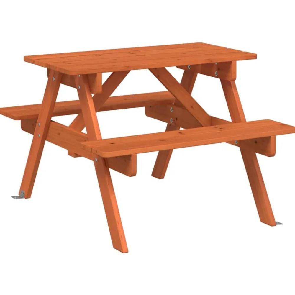 Lasten piknikpöytä, 4 lapselle, aurinkovarjoreikä, täysi kuusi, eri värejä (38276)*FinePRICE Online