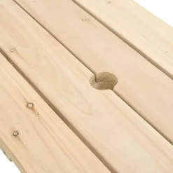 Lasten piknikpöytä 4 lapselle aurinkovarjolla täysi kuusi (81618)*FinePRICE Online