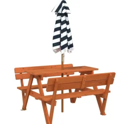 Lasten piknikpöytä 4 lapselle aurinkovarjolla täysi kuusi (81620)*FinePRICE Hot