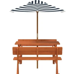Lasten piknikpöytä 4 lapselle aurinkovarjolla täysi kuusi (81620)*FinePRICE Hot