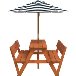 Lasten piknikpöytä 4 lapselle aurinkovarjolla täysi kuusi (81620)*FinePRICE Hot
