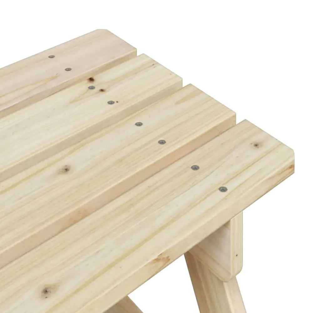 Lasten piknikpöytä 4 lapselle aurinkovarjolla täysi kuusi (81613)*FinePRICE Discount
