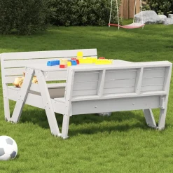 Discount Lasten piknikpöytä 88x122x58 cm, eri materiaaleja ja värejä (33989) Lasten Pihakalusteet