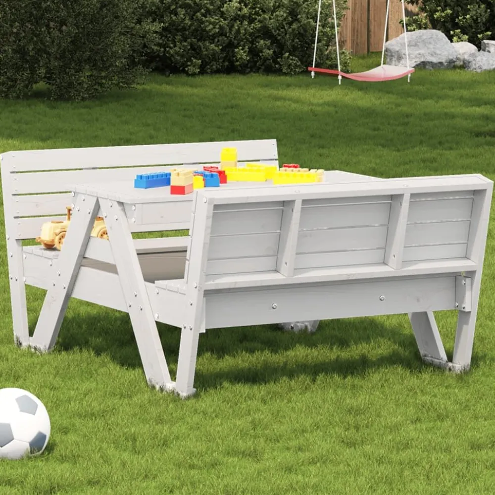 Discount Lasten piknikpöytä 88x122x58 cm, eri materiaaleja ja värejä (33989) Lasten Pihakalusteet