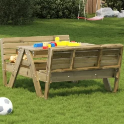 Discount Lasten piknikpöytä 88x122x58 cm, eri materiaaleja ja värejä (33989) Lasten Pihakalusteet