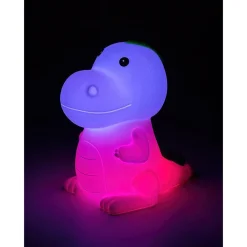 Lasten yöpöytävalaisin Dinoo 14cm, RGB, ladattava, valkoinen/moniväri*Rabalux Outlet