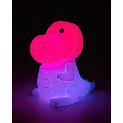 Lasten yöpöytävalaisin Dinoo 14cm, RGB, ladattava, valkoinen/moniväri*Rabalux Outlet