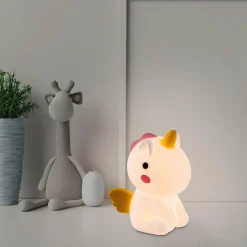 Best Lasten yöpöytävalaisin Unicoo 14cm, RGB, ladattava, valkoinen/moniväri Lasten Valaisimet